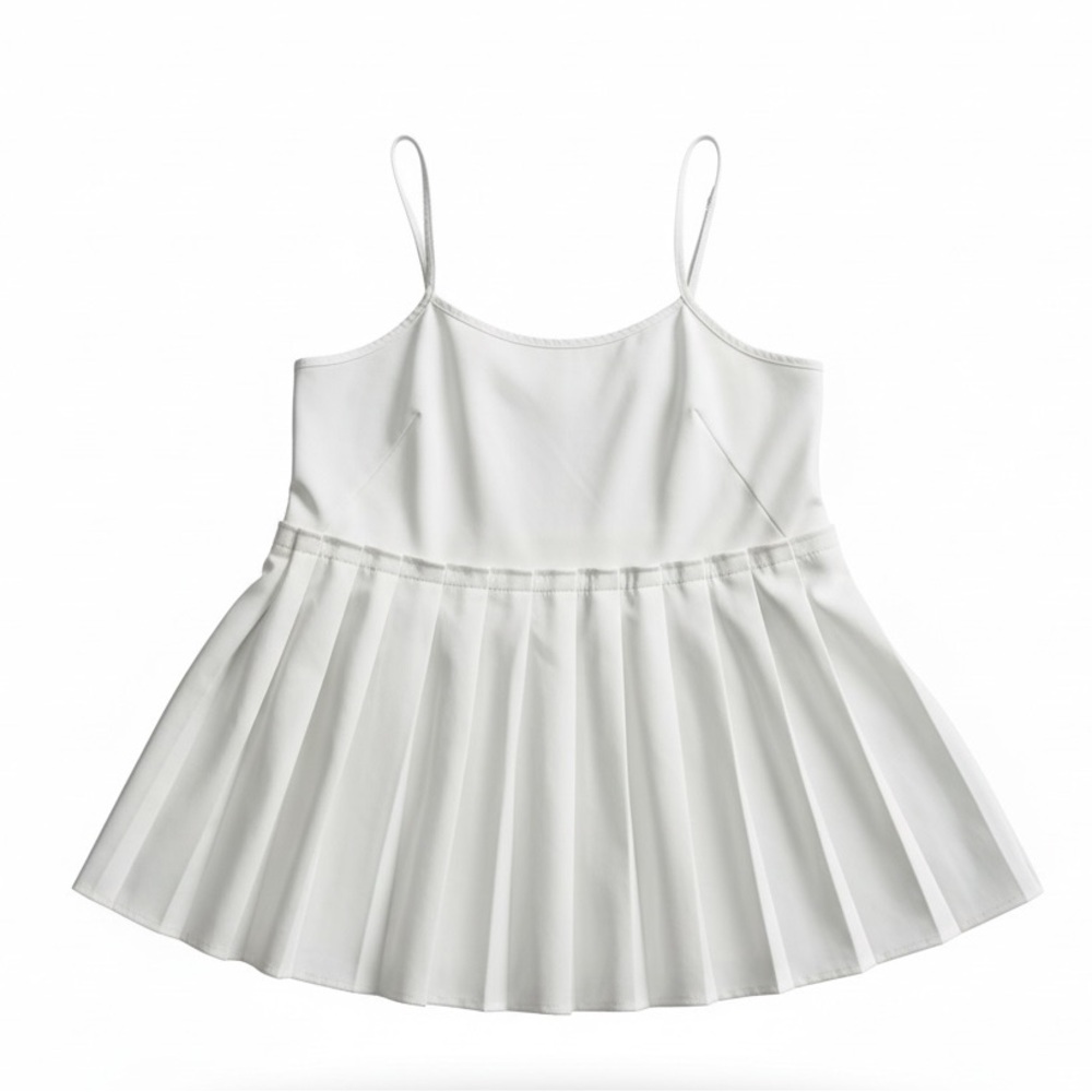 White Pleated Too